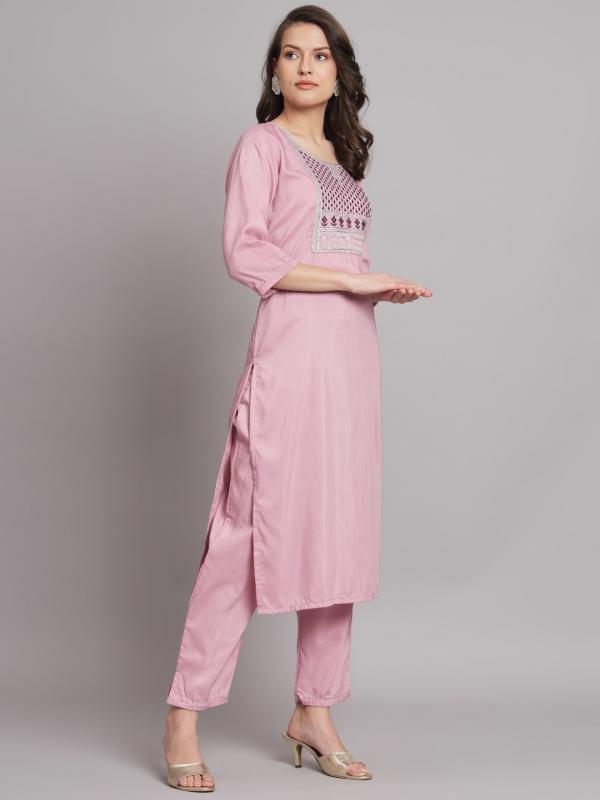 VP  9438 P Blush Aura Cotton Silk Blend Kurta Set with Dupatta